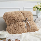 GONAAP Fuzzy Faux Fur Throw Blanket Brown Super Soft Cozy Plush Fuzzy Shaggy Blanket for Couch Sofa Bed (Brown, Throw(50"x60"))