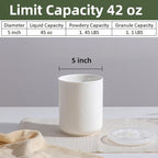 Food Storage Containers with Airtight Lids: Ceramic Canister Sets for Kitchen Countertop - Porcelain Jar for Coffee Tea Flour Sugar Rice Cookies Candy - White (42 oz)