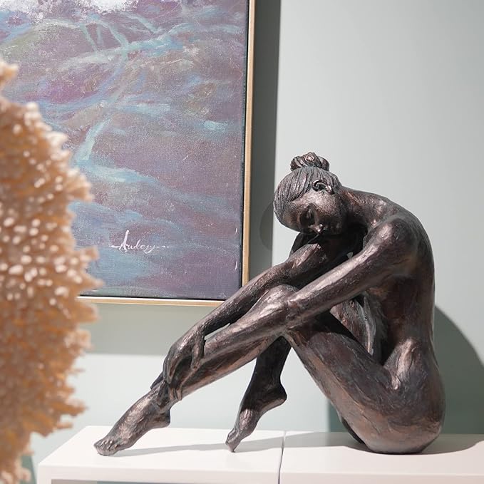 Guichifun Yoga Dancer Statue Home Decoration - Resin Bronze Sculpture Modern Creative Home Garden Statue Handicrafts Art Ware Home Décor Office Room or Outdoor Garden Gifts 16.3 x 7.15 x 13.9 Inch
