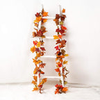 Lvydec 2 Pack Fall Maple Garland - 5.9ft/Piece Artificial Fall Foliage Garland Colorful Autumn Decor for Home Wedding Party (Mixed Color)