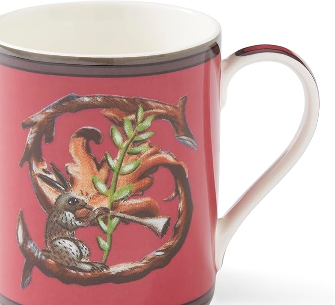 Spode Kit Kemp 12oz Mug, S Initial - Fine China Coffee Cup with Floral Alphabet Design, Custom Letter Mug for Unique Gift Giving - Personalized Kitchen Drinkware, Dishwasher Safe & Stylish