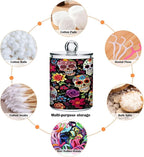 Colorful Skulls 2PC Airtight Transparent Plastic Storage Jar Food Storage Container Plastic for Food Herbs Tea etc with Storage Lid easy to use and clean With lid Easy To Use