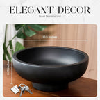 Concrete Fruit Bowl – Large Decorative Pedestal Bowl for Kitchen Counter, Entryway, or Coffee Table – Modern Catch – All Key Bowl – Heavyweight Centerpiece for Home Decor (Concrete)