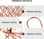 Yardwe 3 Tier Hanging Fruit Baskets Copper Wire Basket Fruit Vegetable Kitchen Storage Organizer Rustic Country Decor Round Metal Copper