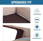 H.VERSAILTEX Super Stretch Individual Seat Cushion Covers Sofa Covers Couch Cushion Covers Slipcover Sets Thick Jacquard Textured Twill Fabric (1 Piece Sofa Cushion Cover, Chocolate)