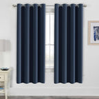 H.VERSAILTEX Ultimate Blackout Solid Grommet Thermal Insulated Curtain Panels/Drapes,52W x 72L - Inch (Set of 2,Navy)