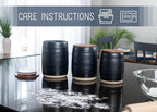 Nat & Jules Lidded Black 6 inch Ceramic and Wood Kitchen Canisters Set of 3
