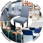 JQinHome 6 Pcs Dining Chair Slipcover,High Stretch Removable Washable Chair Seat Protector Cover for Home Party Hotel Wedding Ceremony(Light Grey)