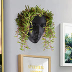 GDYOOSHOW 6.7" Tall Hanging Planter Wall Flower Pot for Garden Balcony Indoor or Outdoor (Black Resin)