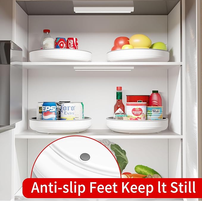 1 Pack 10 Inch Non-Skid Lazy Susan Turntable Organizers - Spinning Rack for Pantry Organization and Storage, Kitchen, Cabinet, Fridge, Bathroom Vanity, Countertop, Under Sink Organizing, Spice Rack