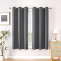ChrisDowa Blackout Curtains 63 inches Long for Bedroom - 2 Panels Set Grommet Thermal Insulated Room Darkening Curtains for Living Room (Grey, 42 x 63 Inch)
