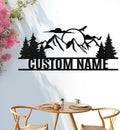 Personalized Mountain Metal Sign, Metal Mountain Wall Art Decor, Custom Family Name Sign, Custom Sign Outdoor Metal, Forest Home Decor Sign, Nature Wall Art, Cabin Decor, Housewarming Gifts