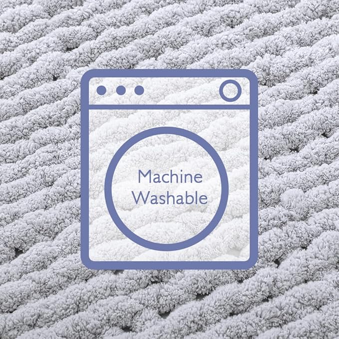 Bigacogo Chunky Knit Throw Blanket for Couch, 40x40 inches, 100% Hand Knitted with Thick Jumbo Chenille Yarn, Cozy Soft Large Rope Knot Cable Crochet Blankets for Sofa Bed Living Room, Light Grey