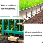Rebar Stakes 16 Inch, 10 Pack Ground Stakes Heavy Duty with Chisel Point, Straight Metal Stakes for Concrete Form, Landscaping, Camping Tent or Timber, Black