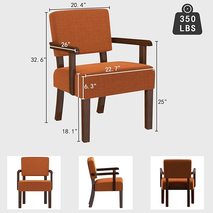 Accent Chair, Living Room Chairs Oversized with Soft Seat and Armrests for Dinning, Bedroom, Reading and Waiting Rooms