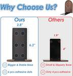 Book Ends, Large Sturdy Wooden Bookends for Shelves - Heavy Duty Non-Slip Book Organizers, Decorative Bookend Holders for Home Office, Library, Black Walnut Universal Economy Bookend, 1 Pair