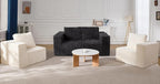 Modular Sectional Sofa 2 Seater Loveseat Modular Couch with Deep Seat Memory Foam Cloud Chair with Pillows Oversized Sectional Sofa for Living Room Bedroom (Strip Grey, Loveseat)