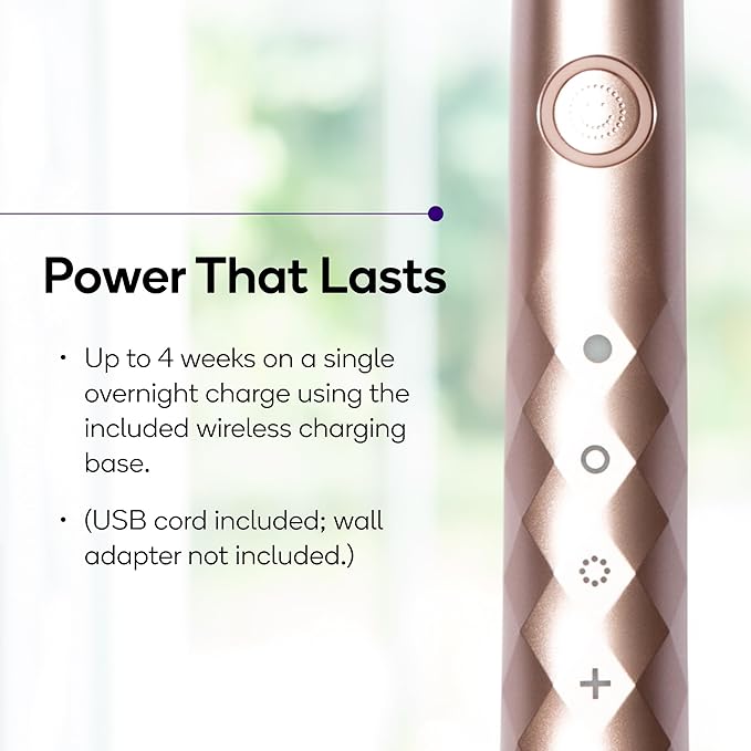 Burst Original Sonic Electric Toothbrush for Adults (Rose Gold) | Soft Bristle Clean Deep, Stain & Plaque Removal | 3 Modes: Teeth Whitening, Sensitive & Massage