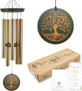 Memorial Wind Chimes for Outdoor & Gifts – Engraved Tree of Life, 36” Durable Metal Chimes with Soothing Melodies, Waterproof & Customizable Tones