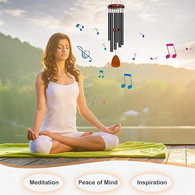 Wind Chime for Outside, 29 inch Aluminium Metal Wind Chimes, Relaxing Soothing Wind Chimes Outdoor, Decoration for Garden, Patio, Yard, Home, Gift for Mother's Day, Birthday(Waterdrop)