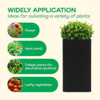 IDZO All-Weather Wicker Planters, Set of 2, 24 in Tall Wicker Planters, Self-Watering with Drainage, Durable PP Material, Raised Garden Bed Alternative, Indoor Outdoor Use, Modern Rattan Design