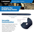 Sandbaggy Round Steel Concrete Form Stakes with Nail Holes - Rust Resistant Coating - Removable, Reusable (40, 3/4 in X 12 in)