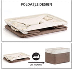 Bidtakay Baskets Fabric Storage Bins for Shelves [3-Pack] Decorative Storage Baskets for Organizing 15 X 11 X 9.5 inches Nursery Closet Foldable Toy Storage Closet Organizer Brown