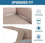 H.VERSAILTEX Super Stretch Individual Seat Cushion Covers Sofa Covers Couch Cushion Covers Slipcover Sets Thick Jacquard Textured Twill Fabric (1 Piece Sofa Cushion Cover, Sand)