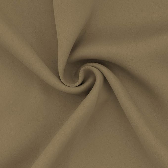 Easy-Going Blackout Curtains for Bedroom, Solid Thermal Insulated Grommet and Noise Reduction Window Drapes, Room Darkening Curtains for Living Room, 2 Panels (52x46 in,Tan)