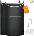 XL Hanging Laundry Hamper, 2PC-Black, Over Door/Wall Mount, Large Capacity, Modern Design, Durable, Waterproof