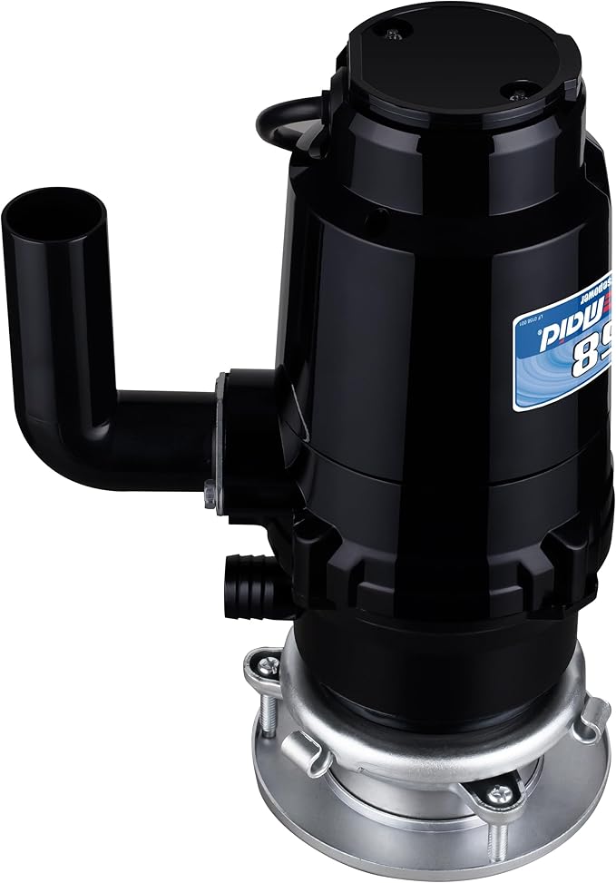 Waste Maid 10-US-WM-158-3B Garbage Disposal Anti-Jam Stainless Steel Food Waste Grinding System, 1/2 HP Standard, Black