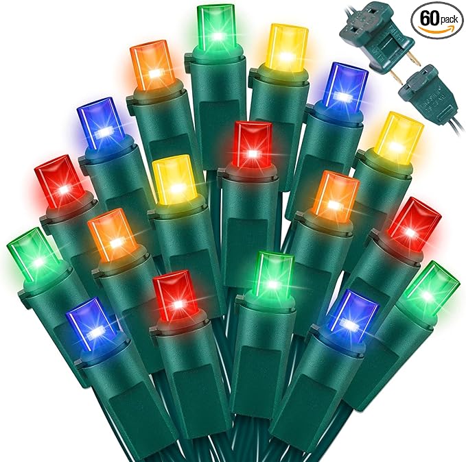 60 Count Multicolor- String Lights - LED Christmas Lights, Mini led Lights for Indoor Outdoor Home Holiday Party Wedding Independence Day Decoration