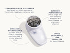 Nori Trim Fabric Shaver - Lint Remover for Clothes & Furniture Couch Pilling - Sweater Pill Remover - Clothes Shaver with 6 Precision Blades - Wireless and Rechargeable - White