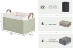 StorageWorks Storage Bins, Fabric Storage Bins for Shelves, Extra Large Storage Baskets with Metal Frame, Closet Baskets and Bins with Handles, Jumbo, Green and White, 2-Pack