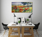 Green Tree Wall Art - Large Canvas for Living Room & Bedroom - Framed 24x48