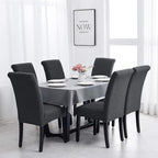 Joccun Chair Covers for Dining Room Set of 6,Dining Chair Slipcover Stretch Dining Room Chair Covers Seat Protector,Washable Parsons Chair Cover for Home,Banquet(Dark Gray,6 Pack)