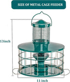 Upgraded Caged Bird Feeders Squirrel-Proof, Flexible Adjustment of Grille Size, 3 Lbs Seed Capacity, DIY Starling-Proof Caged Tube Hanging Wild Bird Feeder, Attract Small Birds(Deep Green)