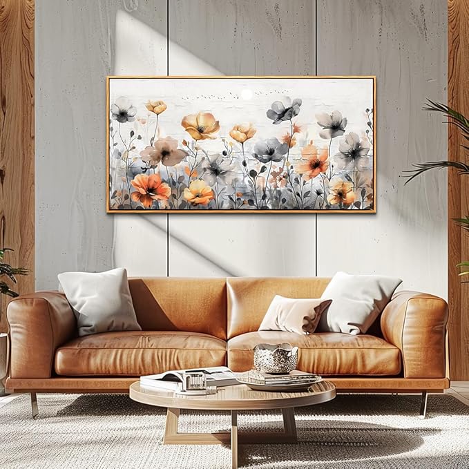 ZUITINGHUA Wood Framed Canvas Wall Art For Living Room Wall Decor For Bedroom Office Wall Decorations Flowers Landscape Paintings Farmhouse Pictures Artwork Room Aesthetic Home Decor 20x40 In