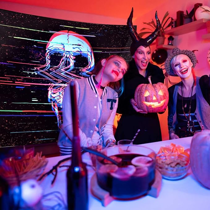 ADDWel Blacklight Skull Tapestry, Black Psychedelic Tapestry Glow In The Dark, UV Reactive Black Light Tapestries Posters Wall Hanging for Room Decor(50 * 60inches)