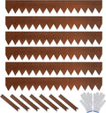 Worth Garden 6 Pack Pre-Rusted Cor-Ten Steel Landscape Edging - 40" L x 5.5" H Each (20ft Total) - No-Dig Hammer-in Heavy Duty 14-Gauge Metal Border w/ 7 Clips & Gloves - Edge for Lawn Yard