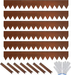Worth Garden 6 Pack Pre-Rusted Cor-Ten Steel Landscape Edging - 40" L x 5.5" H Each (20ft Total) - No-Dig Hammer-in Heavy Duty 14-Gauge Metal Border w/ 7 Clips & Gloves - Edge for Lawn Yard