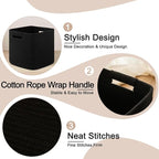 OIAHOMY Storage Cubes 11 Inch Storage Bins-3-Pack, Cotton Rope Woven Baskets for Organizing, Square Storage Baskets for Shelves Organizer, Classroom, Kids Toy Bins, Closet, Baby Nursery-Black