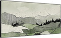 SIGNWIN 36"x72" Extra Large Framed Wall Art Green Line Art Mountain Landscape Illustration for Home Living Room Bedroom Decor (Frame Assembly Required)
