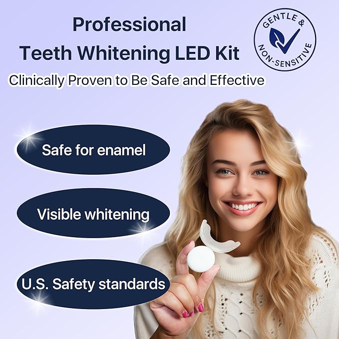 American Teeth Whitening Kit, Teeth Whitening Gel, Pen, Whitening Trays with Light, 25 Uses, Whiten Up to 8 Shades in 1 Week, 2025 Powerful Teeth Whitener
