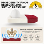downluxe Indoor Chair Cushions for Dining Chairs, Soft and Comfortable Textured Foam Kitchen Chair Pads with Ties and Non-Slip Backing, 16" x 16" x 2", Red, 6 Pack