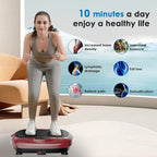 Vibration Plate Exercise Machine - Whole Body Workout Vibration Platform Lymphatic Drainage Machine for Weight Loss Home Fitness with Resistance Bands Remote