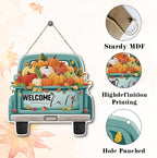 Welcome Fall Wood Hanging Truck Decoration, Autumn Wooden Signs, Rustic Thanksgiving Decoration, Home Interior And Exterior Decor, Autumn Harvest Thanksgiving Home Decor