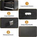 IDEALHOUSE 70in TV Stand for TVs up to 80", Mid Century Modern Entertainment Center with Storage Drawer and Open Shelves, TV Console Media Cabinet for Living Room, Bedroom, Black