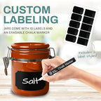Home Intuition Ceramic Kitchen Canisters Set of 4 with Wooden Spoon Set – Airtight Containers, Metal Latches for Utmost Freshness – Sugar, Coffee, Flour, Tea & More | Rust