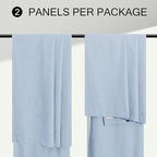 Light Blue Curtains 96 Inches Long for Living Room Linen Boho Blackout Room Darkening Back Tab Pleated Thermal Window Treatments Pale Blue Black Out Curtain Drapes for Bedroom Decor 96 Length 2 Panel